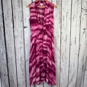 LuLaRoe Resort‎ Breezy Chiffon Overlay Small Pink/Purple Tie Waist Sleeveless